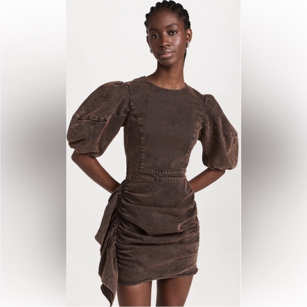 rhode pia brown denim dress